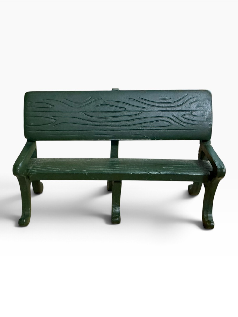 Vintage Department 56 Green Cast Iron Miniature Park Bench #51098